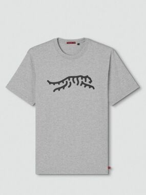 SUN DAY RED Men's Light Gray Graphic Short Sleeve Tee